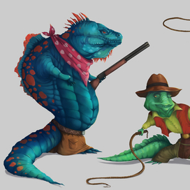 Lizard cowboys