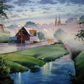 ,,Туман в г. Резекне,,Латвия