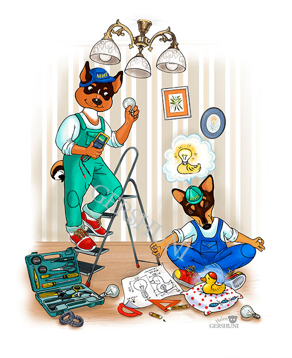 Иллюстрация для сайта.Corporate style. Branded character.