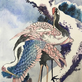 Открытка в японском стиле