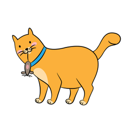 кот с мышкой