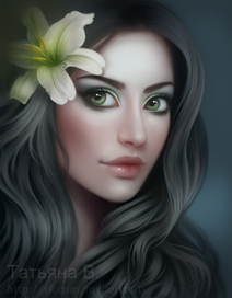 девушка с цветком