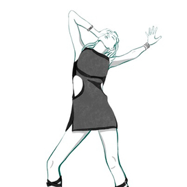 Девушка в черном платье