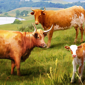 иллюстрация для энциклопедии коровы 