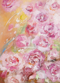 Cream dessert. Roses