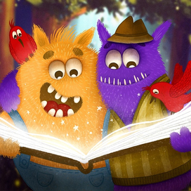 Рекламная иллюстрация к детскому изданию "Бяко-Букская энциклопедия мудрости"