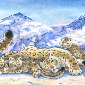 Барсиха с барсятами