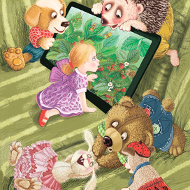 Игрушки и планшет.