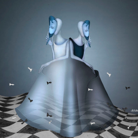 "Алиса в Зазеркалье" Черная и белая королевы