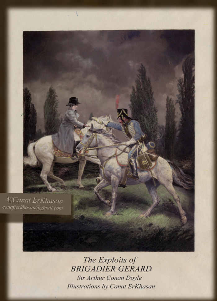 Иллюстрация к книге "Подвиги бригадира Жерара" Артур Конан Дойл.