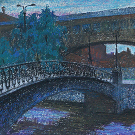 "Обводный канал",бум.,масл.пастель;40x50, 2014 г.