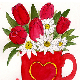 Цветы в кружке