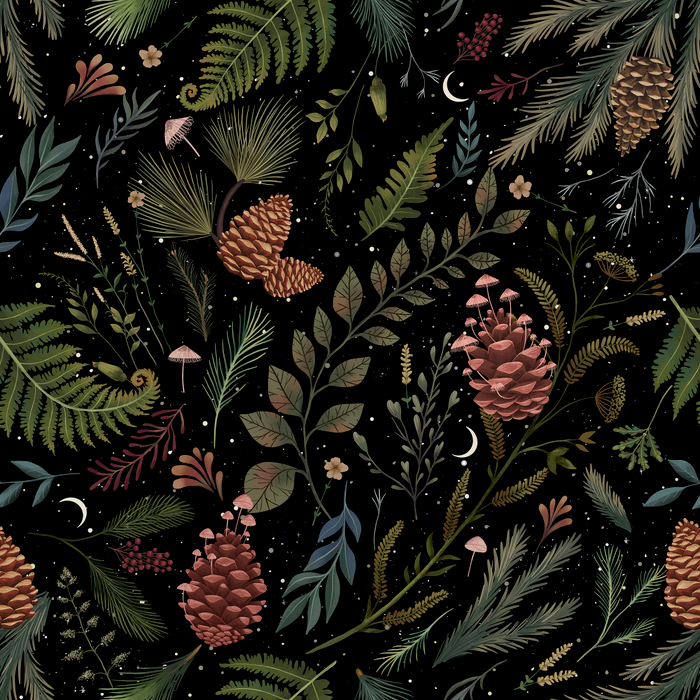 Бесшовный паттерн "Мистический лес"