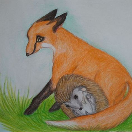 Лисенок и ежик