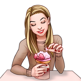 Стикер - любовь к еде