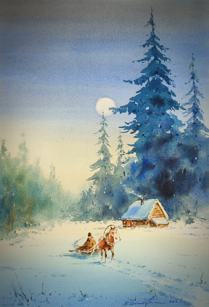 Лунной ночью.