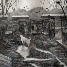 Под  дождём.