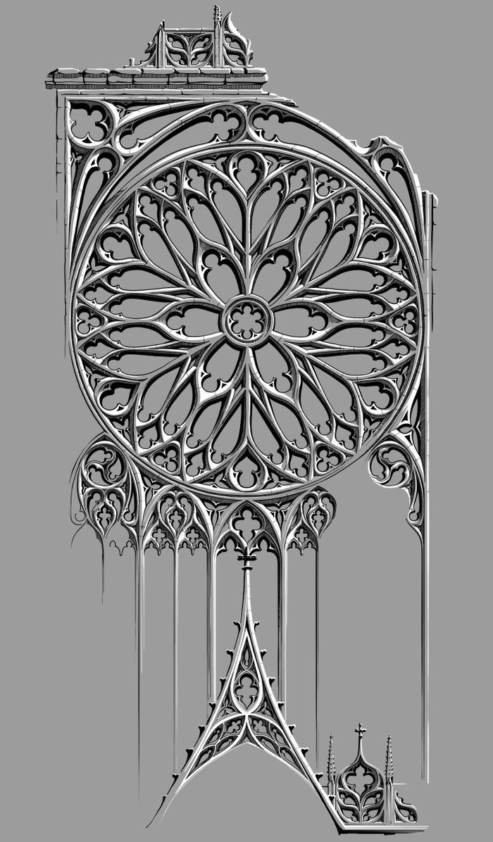 Готический принт для футболки