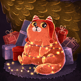 Новогодний котей