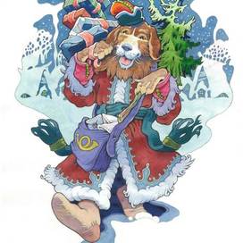 открытка новогодняя. 2016