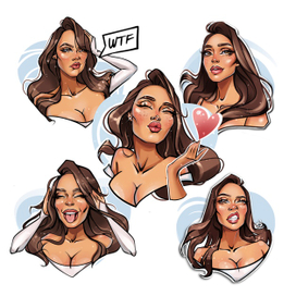 Стикерпак: эмоциональная девушка