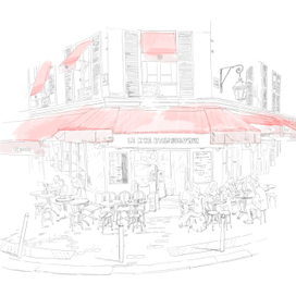 иллюстрация парижской закусочной