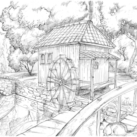 вид на мельницу