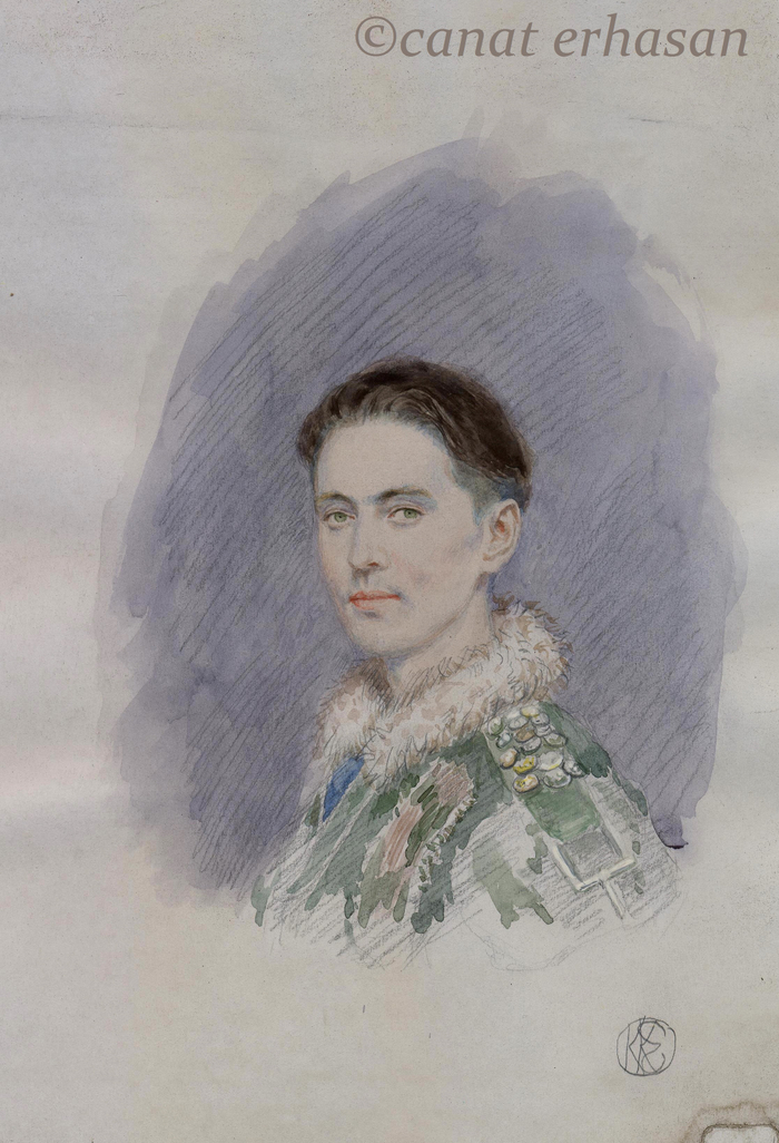 Портрет. Акварель. 18,5 х 27 см.