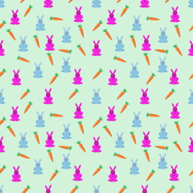 Зайцы и морковка. Бесшовный паттерн