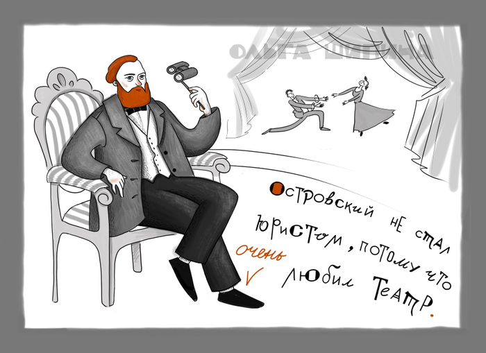 Серия рисунков для Ивановского музыкального театра к юбилею Островского 