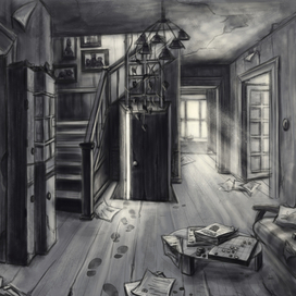 скетчик заброшенного дома