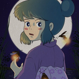 Девочка и светлячки 