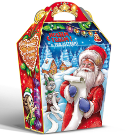 новогодняя упаковка с Дед Морозом