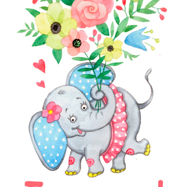 Слоник с цветами