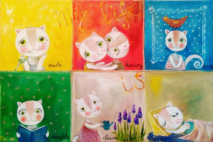 Моя жизнь -это улыбки, поцелуи, красота, мысли, цветы и мечты