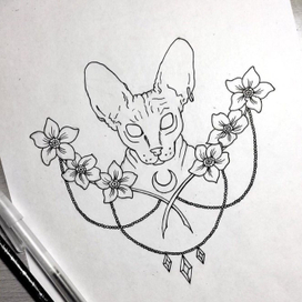 эскиз тату "Сфинкс"