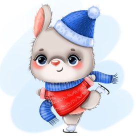 Кролик на коньках 