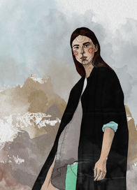 девушка на фоне гор 3