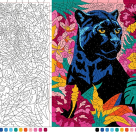 Пантера. Раскраска по номерам