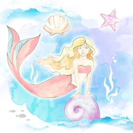 Датская иллюстрация русалка