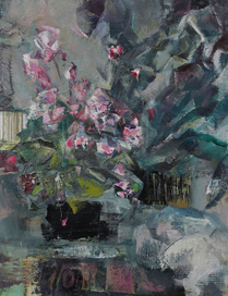 цикламен и старый кактус. этюд