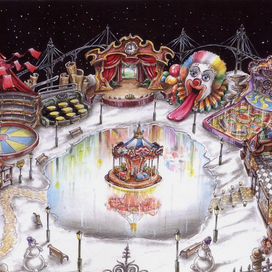 эскиз декорации "Ночь в стиле детства на СТС" реж.Е.Дружинин и Ф.Михайлов