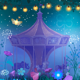 Фрагмент обложки для собственной сказки "Трамвай для мотылька"