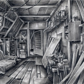 эскиз декорации к фильму "Три дня с придурком" реж. А.Козлов