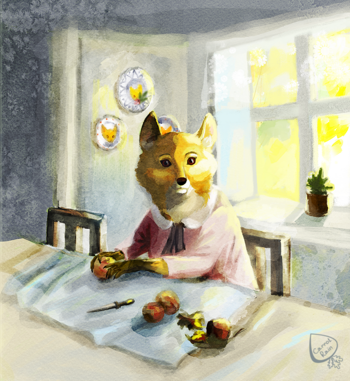 Лисонька с персиками