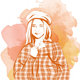 Фэшн скетч в осенних оттенках