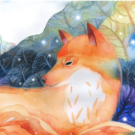 Сказочный дух Лис для иллюстрированной книги 