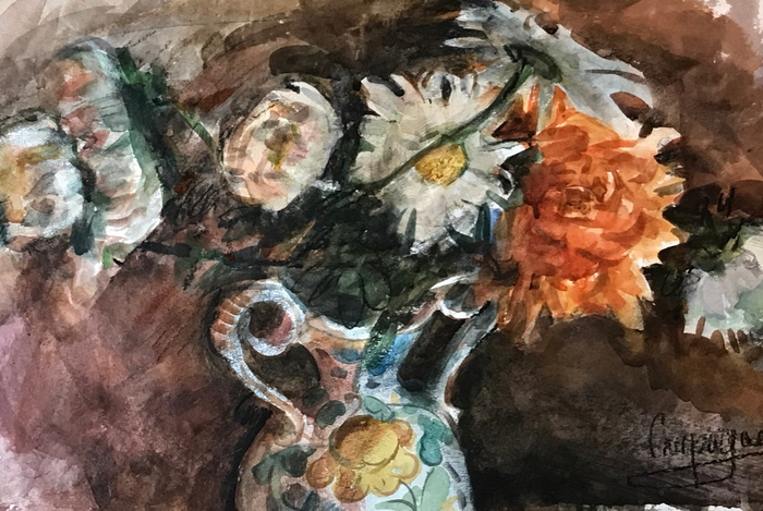 Астры в итальянской вазе