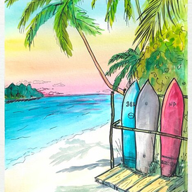 пляжный скетч