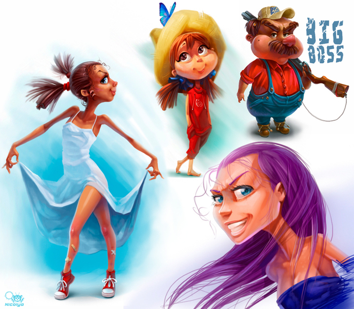 Быстрые скетчи персонажей, поиск: